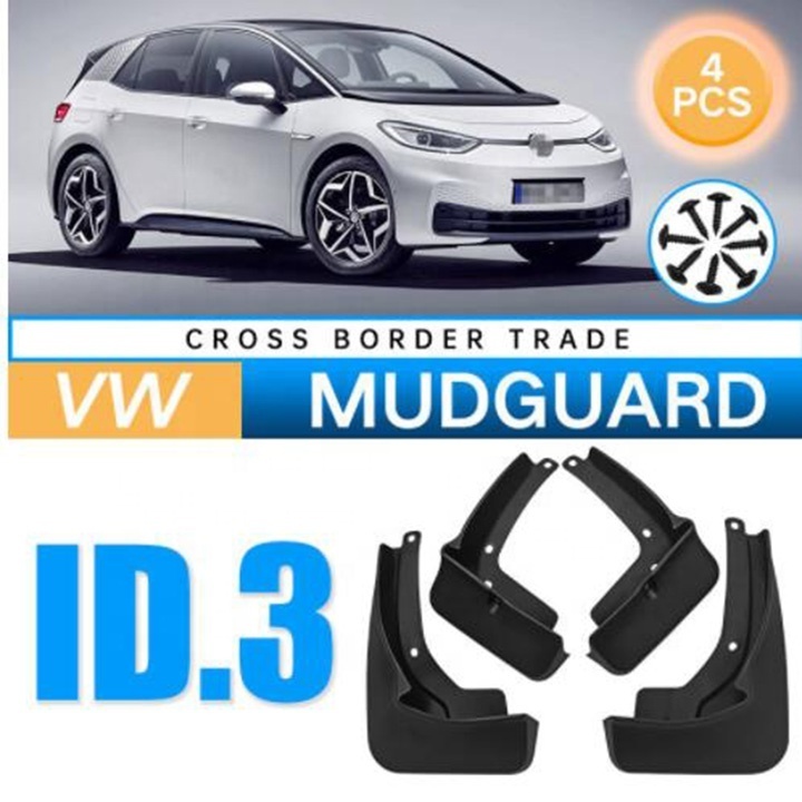 2024 EV Car Mud Flap For VW  ID.3 Pure 2019 ID 4 2021 2022 2023 For VW ID6 Crozz Mudguard Fender Splash Plastic Tuning Accessory