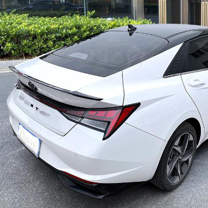 2023 NEW Sports Rear Spoiler Ducktail Lip For Hyundai Elantra  Fiber Carbon Look ABS Wing  Car Exterior Accessories 2020 2019