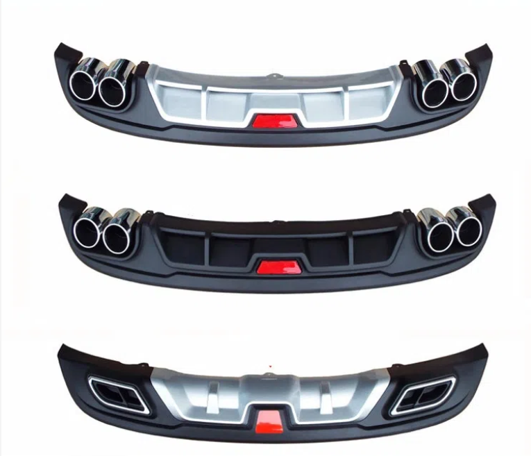 Factory Car Rear Diffuser For Hyundai ELANTRA Avante LANGDONG 2012-2018 With Exhausts Tips Body Kit PP Accessories Red Reflector