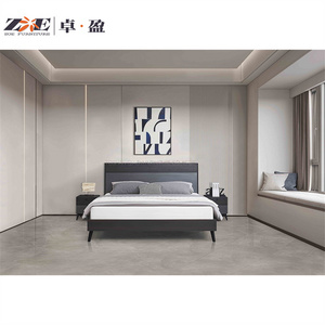 Modern Home MDF Bedroom Furniture Sets Wooden Double Bed