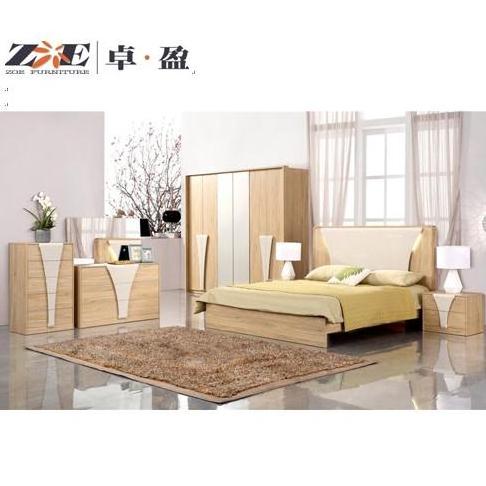 Modern home furniture light walnut color turkish design furniture beds bedroom furniture