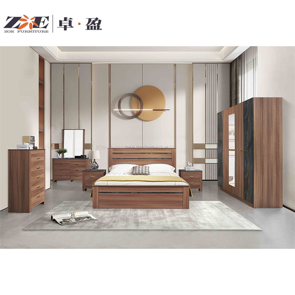 Modern Bedroom Foldable Mirror Dressing Table with Partition Storage Makeup Table Wood Dressers