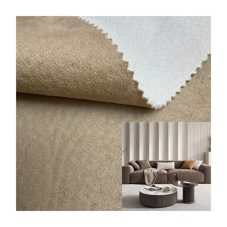 Factory Hot Selling 75D Knitted Brushed Suede Fabric Faux Elephant Skin for Sofa Cushion Upholstery Interiors Home Textile