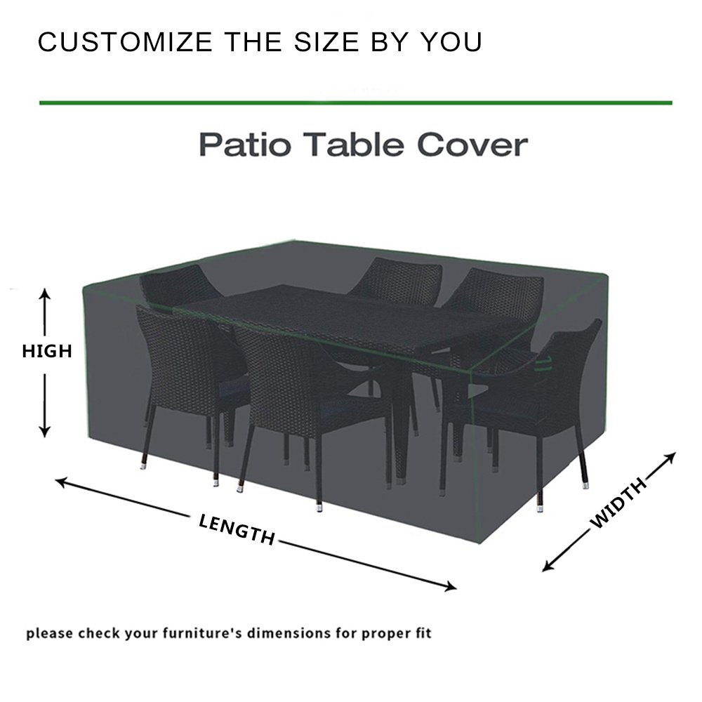 Good quality 420D oxford silver Black outdoor waterproof Patio furniture covers custom logo sofa set furniture covers