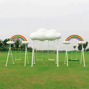 New Style Outdoor Metal Swing Sets Fun Park Cloud Patio Swing For Kids Garden Decoration Wholesale