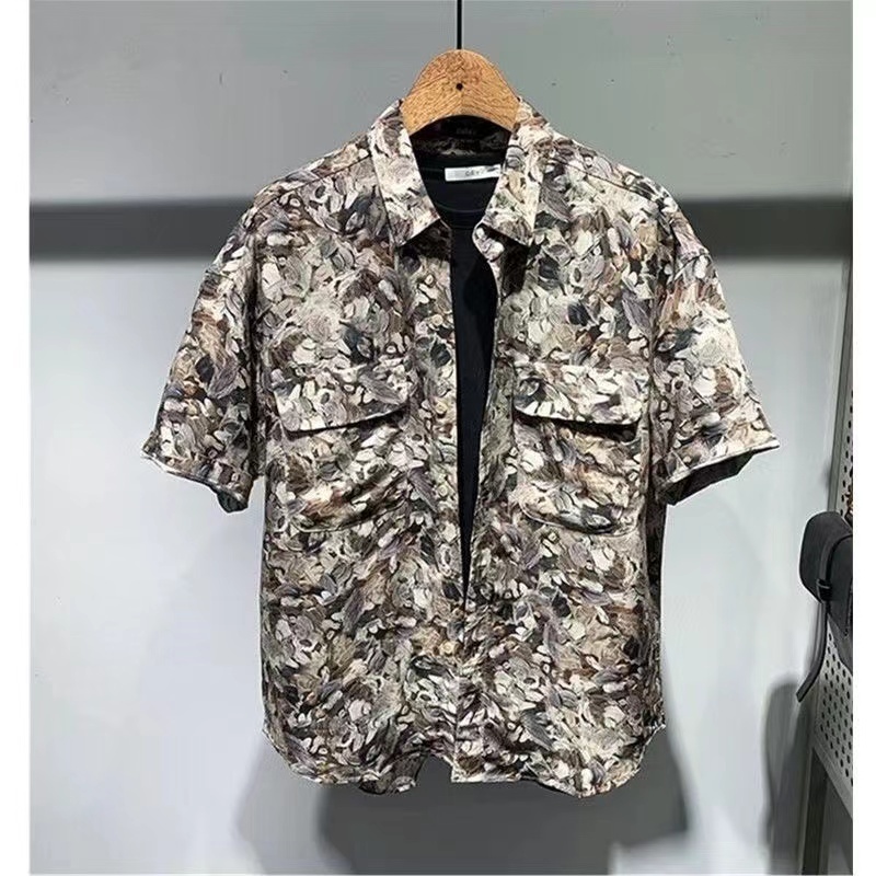 Europe and the United States foreign trade summer new men's clothing factory direct casual fashion men's short shirt