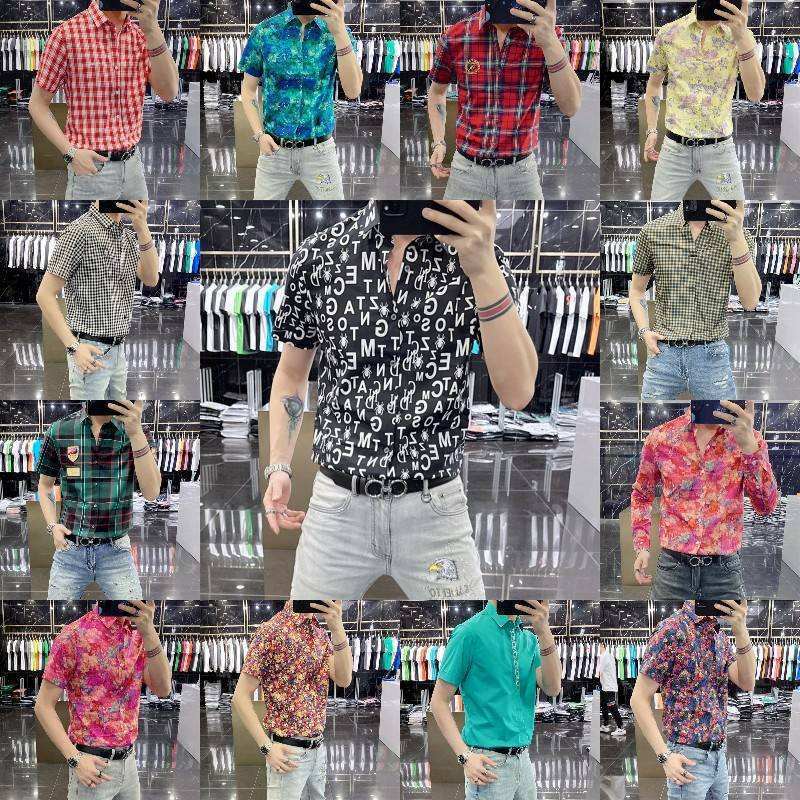 Foreign trade factory street clothing wholesale vacation outdoor men's short sleeve Hawaiian short shirt