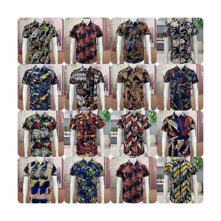 Foreign trade factory street clothing wholesale vacation outdoor men's short sleeve Hawaiian short shirt