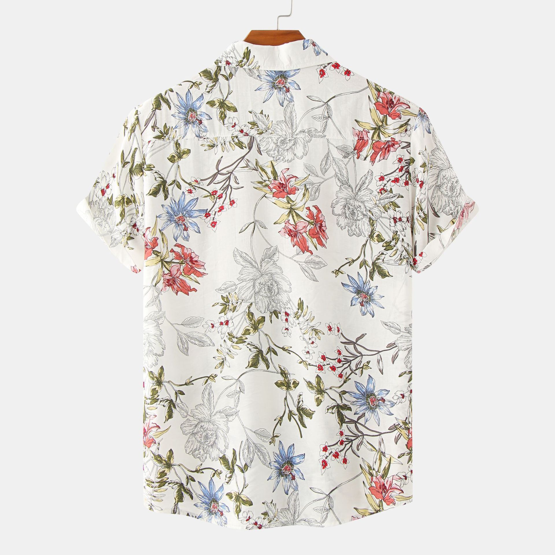 Foreign trade new summer leisure printed shirt men's Hawaiian holiday beach short-sleeved shirt