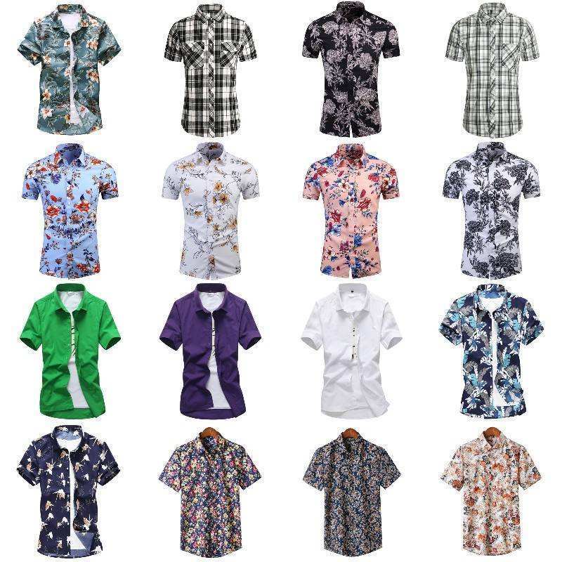 Hawaii full print shirt men's designer shirt short sleeve cross-border foreign trade beach men's shirt