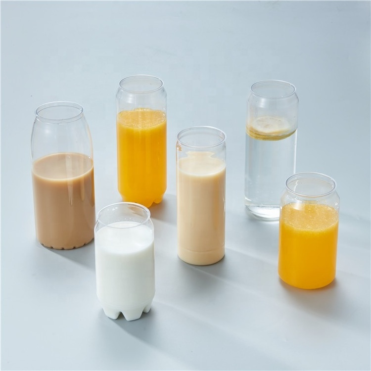 202# 250ml 330ml 350ml 500ml 650ml clear transparent coffee bottle plastic  cup pet plastic soda can