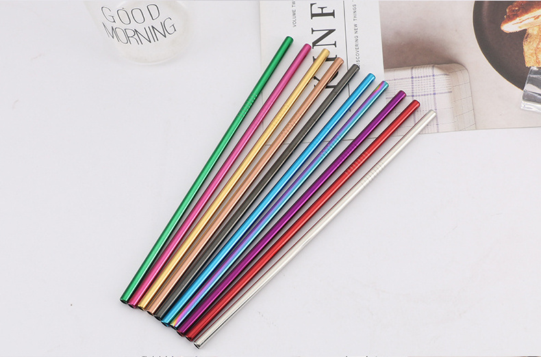 Wholesale Custom Logo 304 Stainless Steel Metal Straws Reusable Drinking Straws