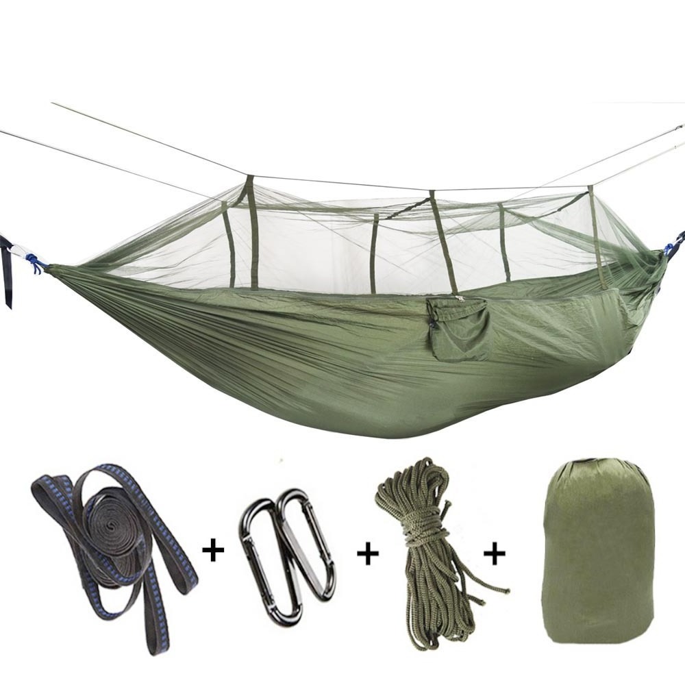 Factory Direct Sales Camping Tent with Easy Setup High Quality Wholesale Outdoor Camping Parachute Cloth Anti-mosquito Hammock