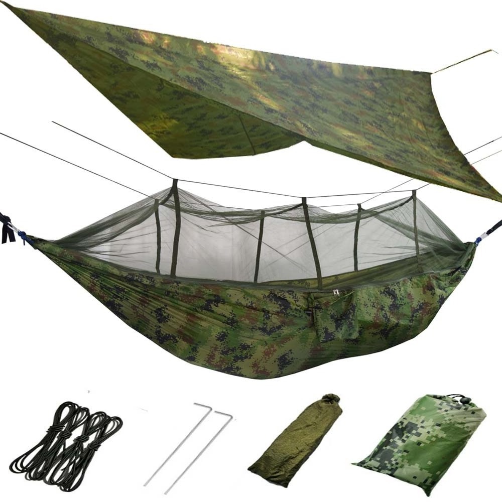 Factory Direct Sales Camping Tent with Easy Setup High Quality Wholesale Outdoor Camping Parachute Cloth Anti-mosquito Hammock