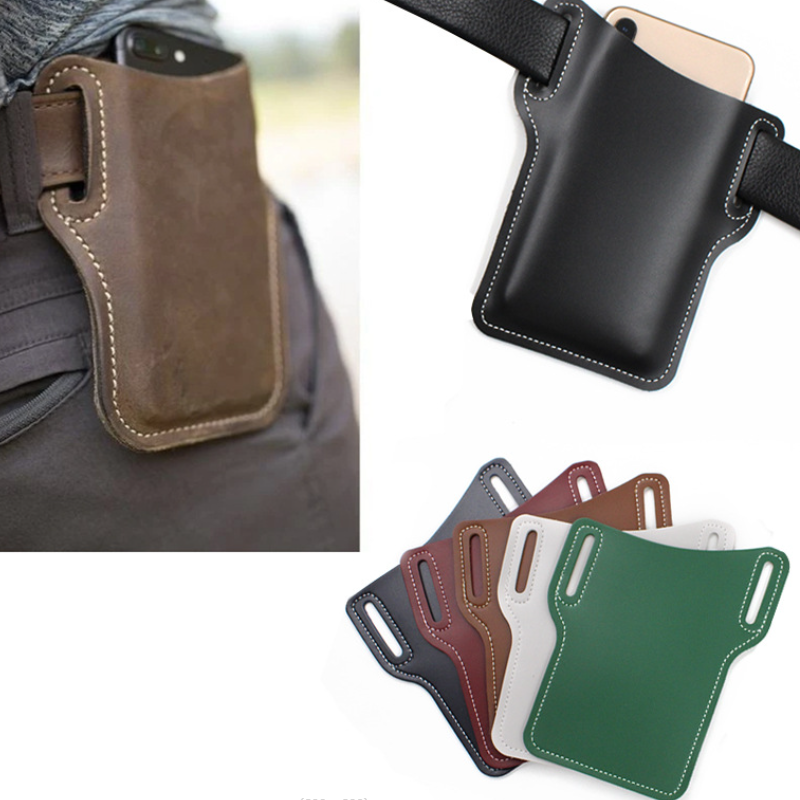 Outdoor PU  Leather Phone Holster for Belt Universal Smartphone Leather Sheath Fit Phone with Protective Case