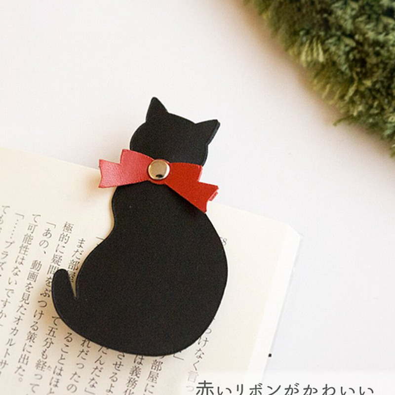 Cat Shaped Promotional Bookmarks Cute Custom PU Leather Bookmark Small Wholesale Bookmarks for Book