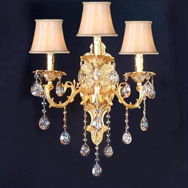 Unique Shape Luxury Crystal Led Wall Light Mounted Sconce Lighting Fixtures Bedroom Bedside Hotel Decoration