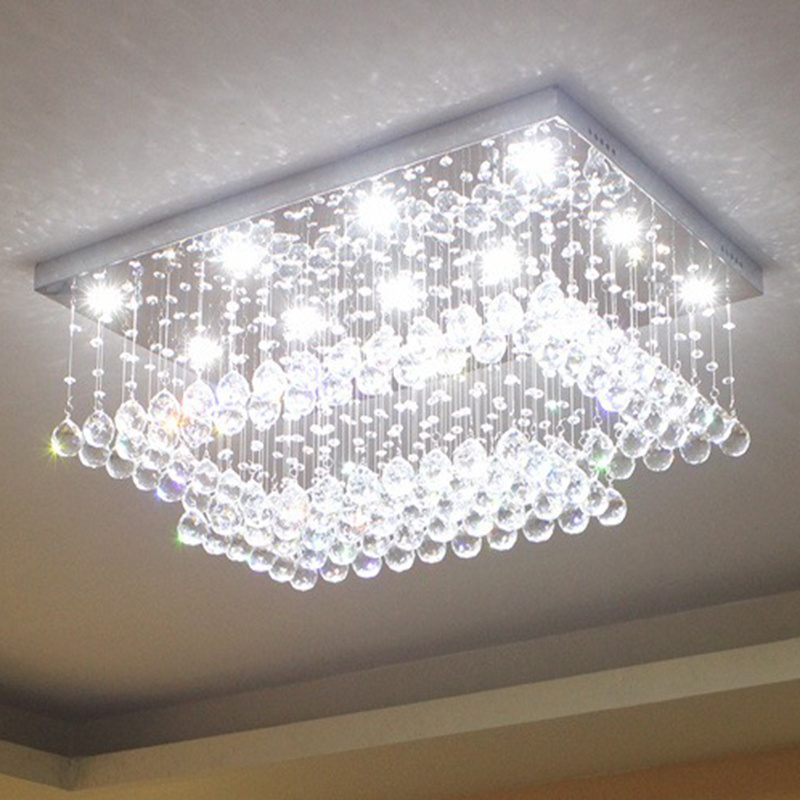 Rectangular oval ceiling crystal light entryway Dining Room Bedroom hall Engineering living room lighting