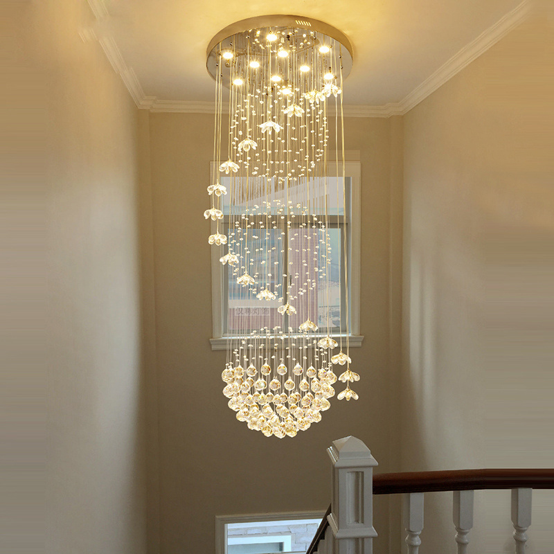 Staircase Chandelier Modern Led Crystal Chandelier Bedroom Ring Ceiling Lights Crystal Chandelier Lights