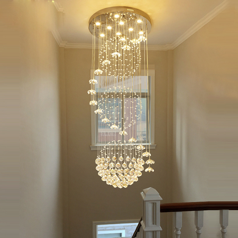 Staircase Chandelier Modern Led Crystal Chandelier Bedroom Ring Ceiling Lights Crystal Chandelier Lights