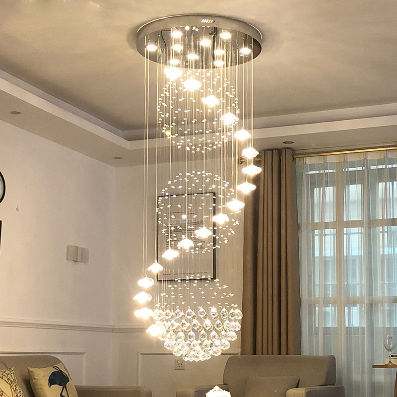 Staircase Chandelier Modern Led Crystal Chandelier Bedroom Ring Ceiling Lights Crystal Chandelier Lights