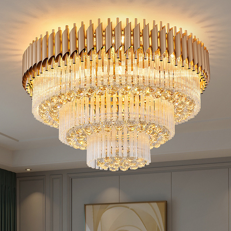 Luxury Gold House Led Lights Crystal Glass Ceiling Lamp Modern Lights For Home Living Room Decoration