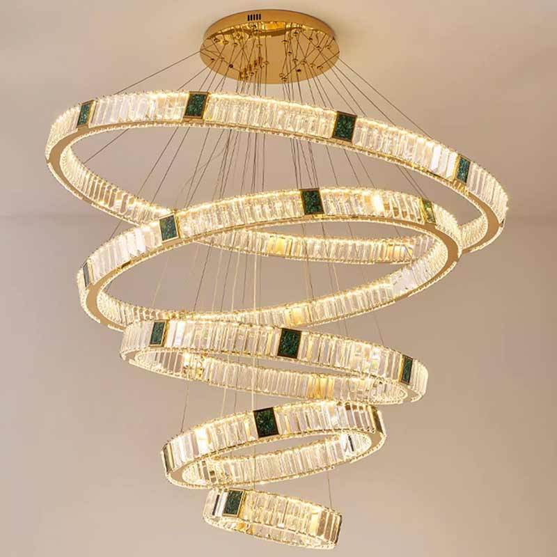 Project Pendant Led Modern Light New Chandeliers Villa Lighting Gold Entryway Foyer Crystal Chandelier Light Fixture