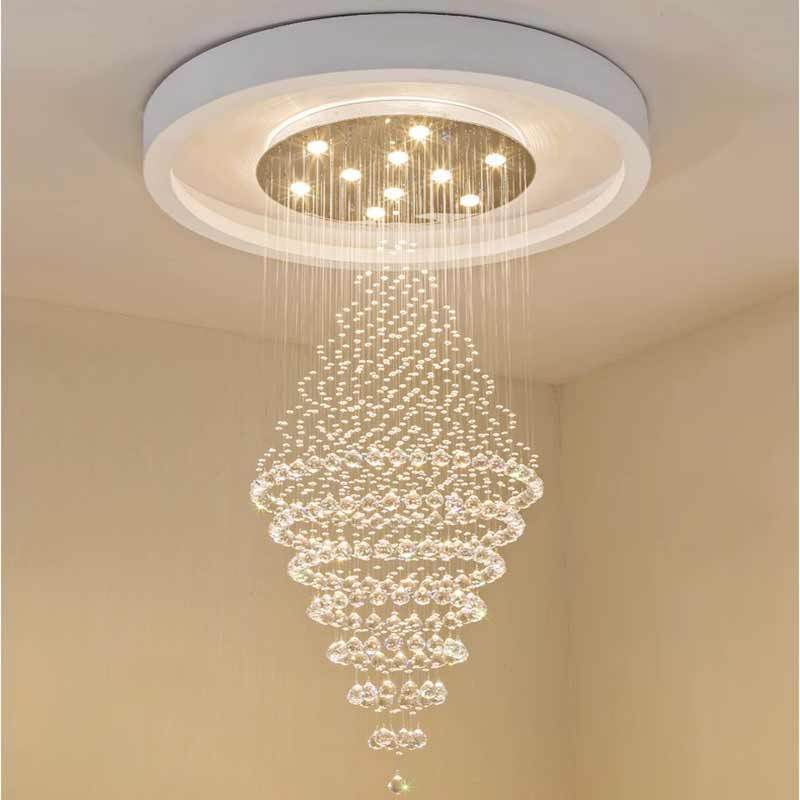 Luxury Hotel Home Living Room Decorative Crystal Modern Led Chandelier Pendant Light For High Ceiling