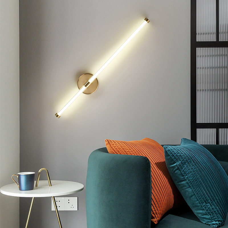 Nordic Lights For Decoration Wall Ceiling Lamps Modern Brass Indoor Lighting Wall Light Long Line For Home Wall Sconce