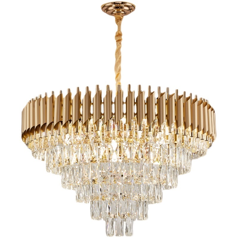 factory suppliers round indoor luxury chandelier  gold black home Nordic modern crystal Chandeliers & Pendant Lights