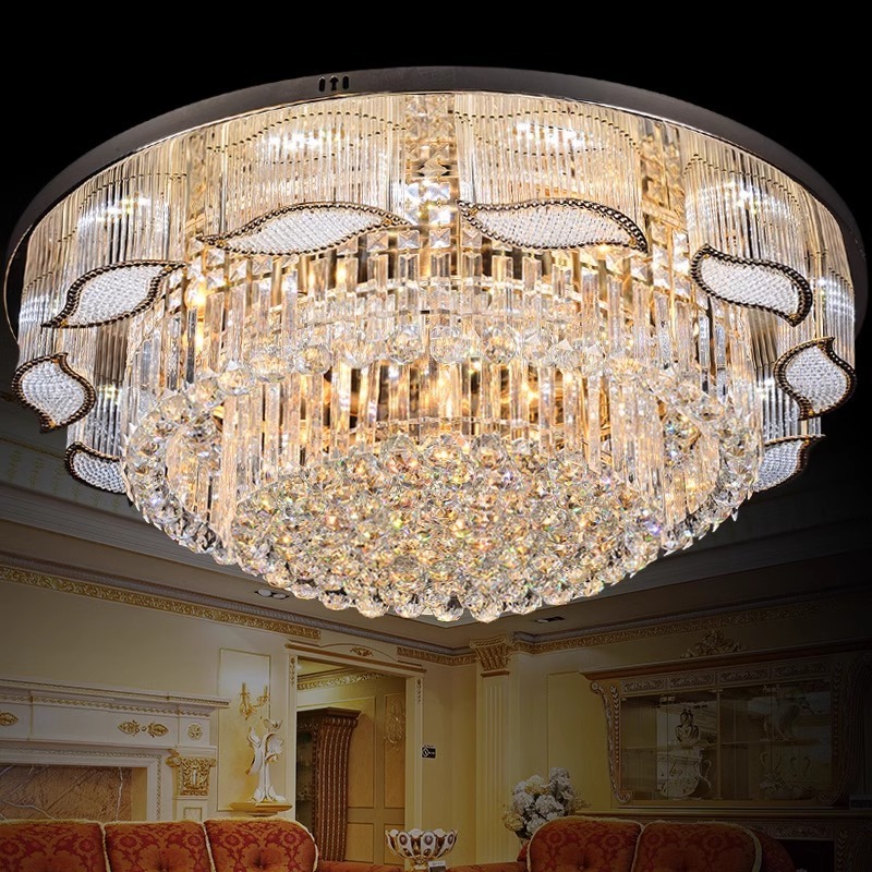 Factory Customized Crystal Dark Ceiling Light Crystal Flush Mount Ceiling Light Customized Size Crystal Ceiling Mount Lights