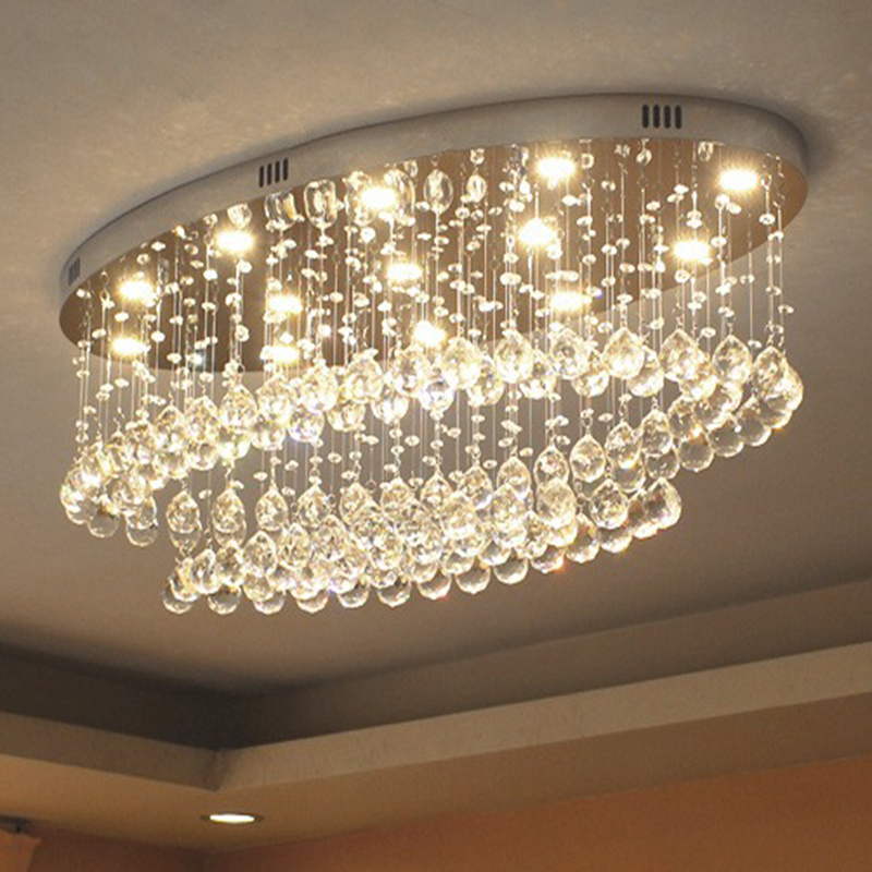 Rectangular oval ceiling crystal light entryway Dining Room Bedroom hall Engineering living room lighting