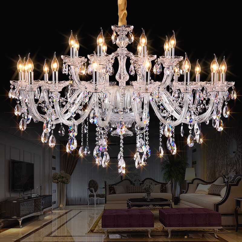 Factory Modern Clear  Crystal Chandelier Luxury Pendant Lamps For Hotel Villa Living Room Restaurant Hanging Crystal Lights