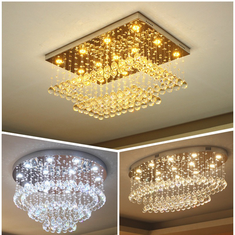 Rectangular oval ceiling crystal light entryway Dining Room Bedroom hall Engineering living room lighting