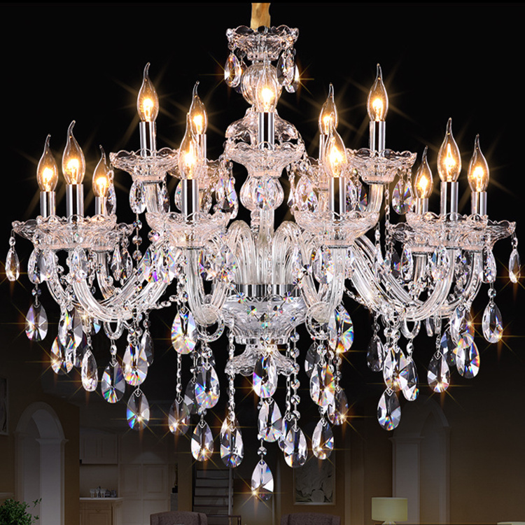 Factory Modern Clear  Crystal Chandelier Luxury Pendant Lamps For Hotel Villa Living Room Restaurant Hanging Crystal Lights