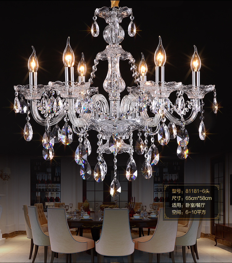 Factory Modern Clear  Crystal Chandelier Luxury Pendant Lamps For Hotel Villa Living Room Restaurant Hanging Crystal Lights