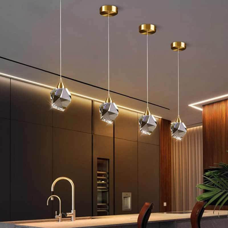 Modern Crystal Chandelier Copper Lamp Led Crystal Ball Light Fixture For Home Kitchen Decoration