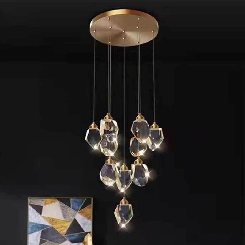 Modern Crystal Chandelier Copper Lamp Led Crystal Ball Light Fixture For Home Kitchen Decoration