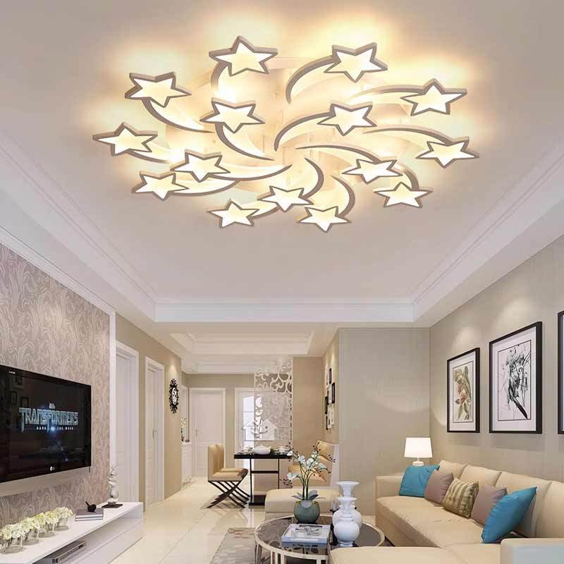 Dimmable Remote Control  Led Star Chandelier Lamps Ceiling Lights For Living Room