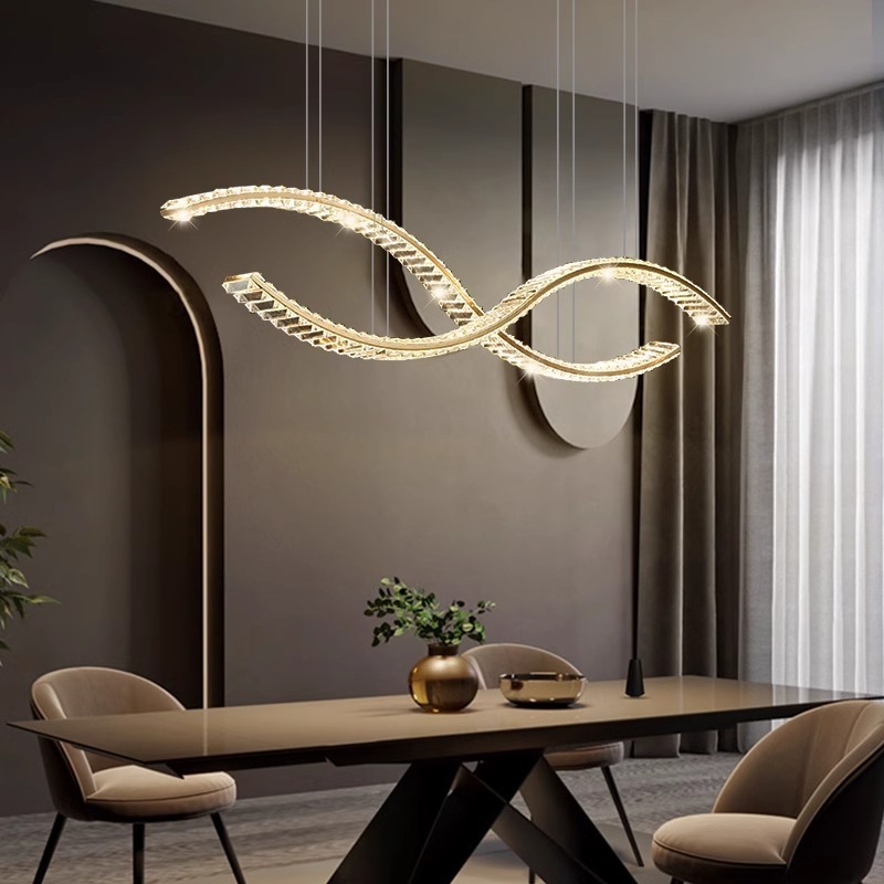 Designer dining room chandelier pendant light luxury dining room table light Creative kitchen Island bar Crystal chandelier