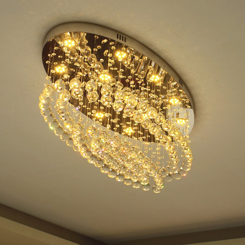 Rectangular oval ceiling crystal light entryway Dining Room Bedroom hall Engineering living room lighting