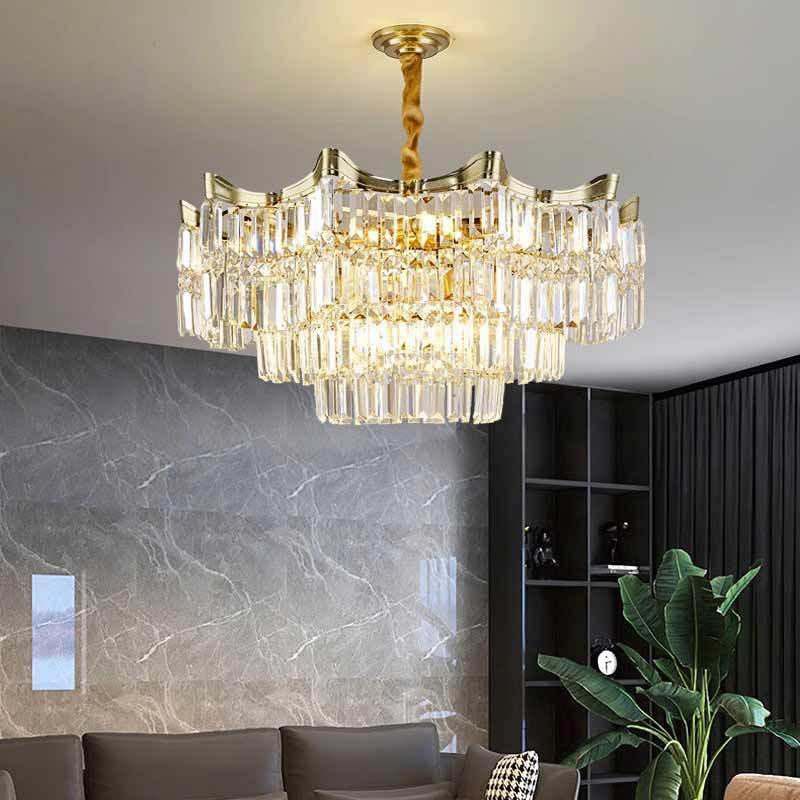 Rustic Bedroom Dining Room Ceiling Chandeliers Fixtures Lighting Gold Pendant Lights Led K9 Crystal Luxury Modern Chandelier