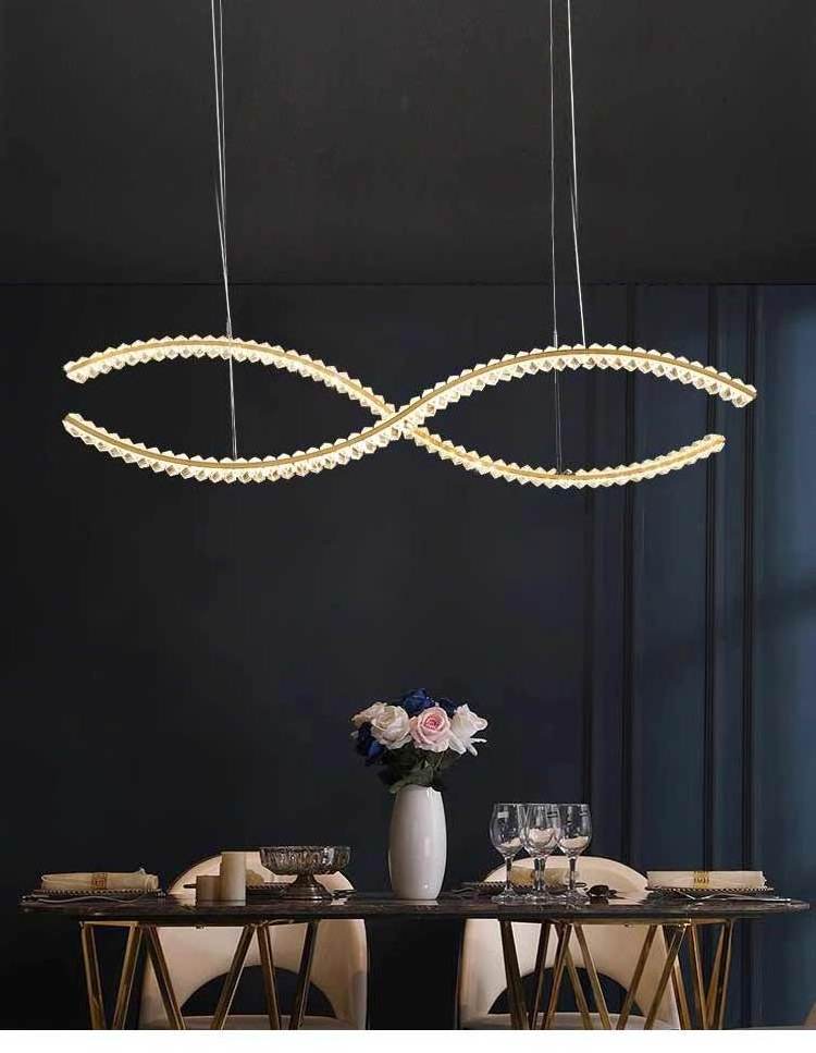 Designer dining room chandelier pendant light luxury dining room table light Creative kitchen Island bar Crystal chandelier