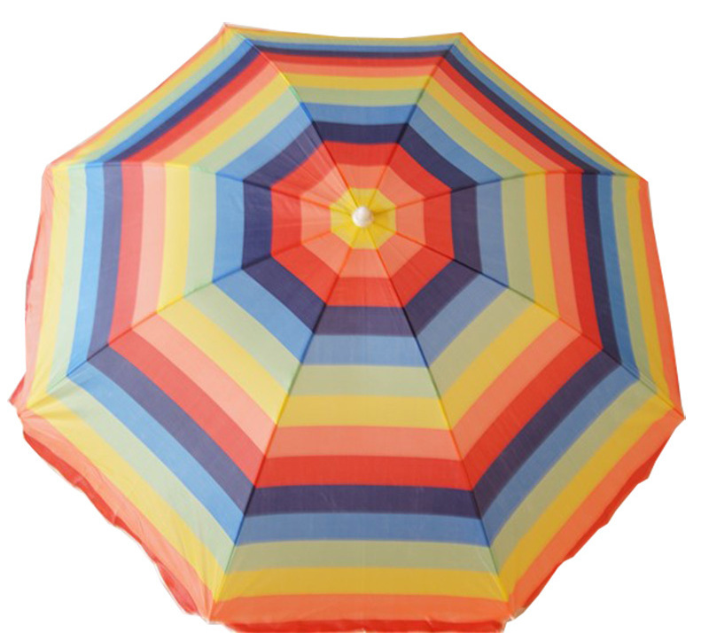 Fancy design professional rainbow stripe outdoor beach umbrella