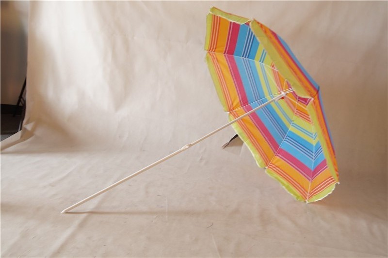 Fancy design professional rainbow stripe outdoor beach umbrella