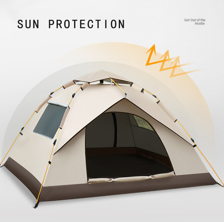 Outdoor portable  tent with automatic rain and sun protection for camping quick opening of multi person camping tent