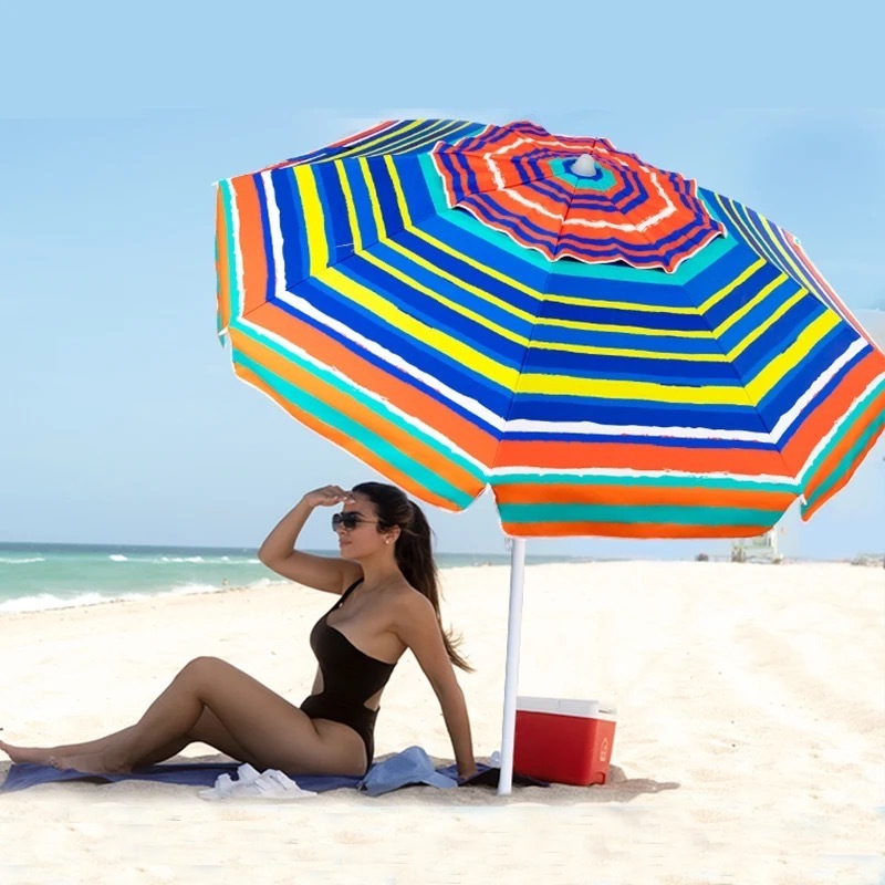 High quality 8K portable UV protection umbrella beach outdoor umbrella carrying bag with tilted