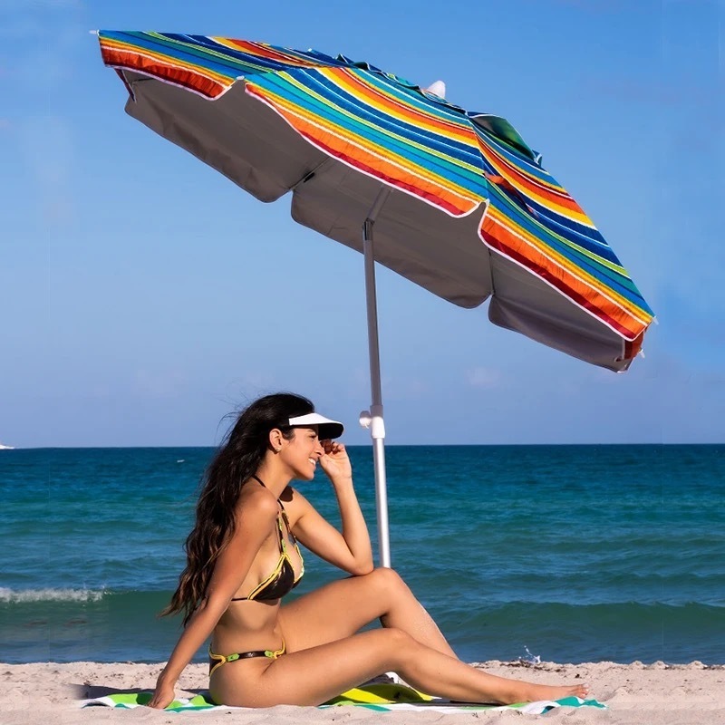 High quality 8K portable UV protection umbrella beach outdoor umbrella carrying bag with tilted