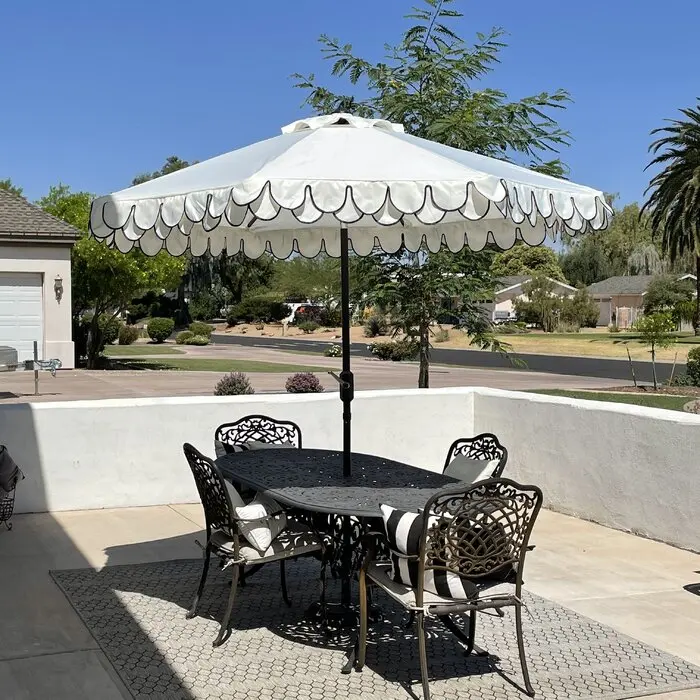 9 FT Garden Courtyard Beach Sunshade Umbrella Outdoor Furniture Modern Swimming Pool Umbrella