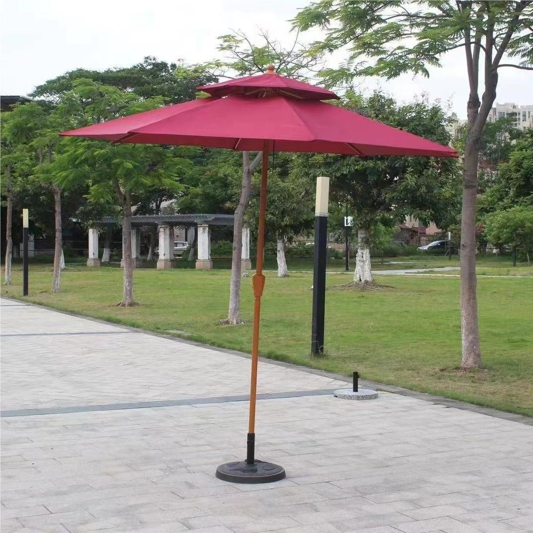 Outdoor sunshade umbrella Double aluminum patio umbrella advertising beach umbrella